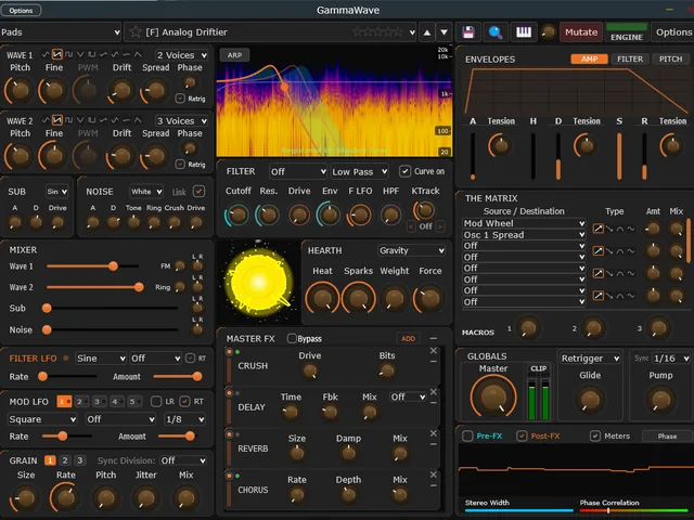 GammaWave synthesizer interface